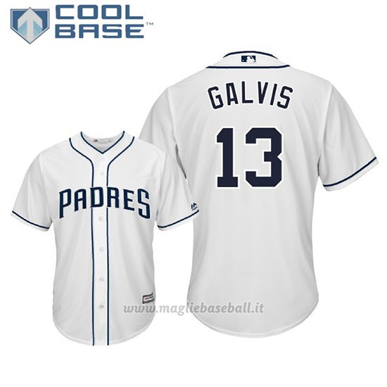 Maglia Baseball Uomo San Diego Padres Frojody Galvis Cool Base Majestic 1ªBianco